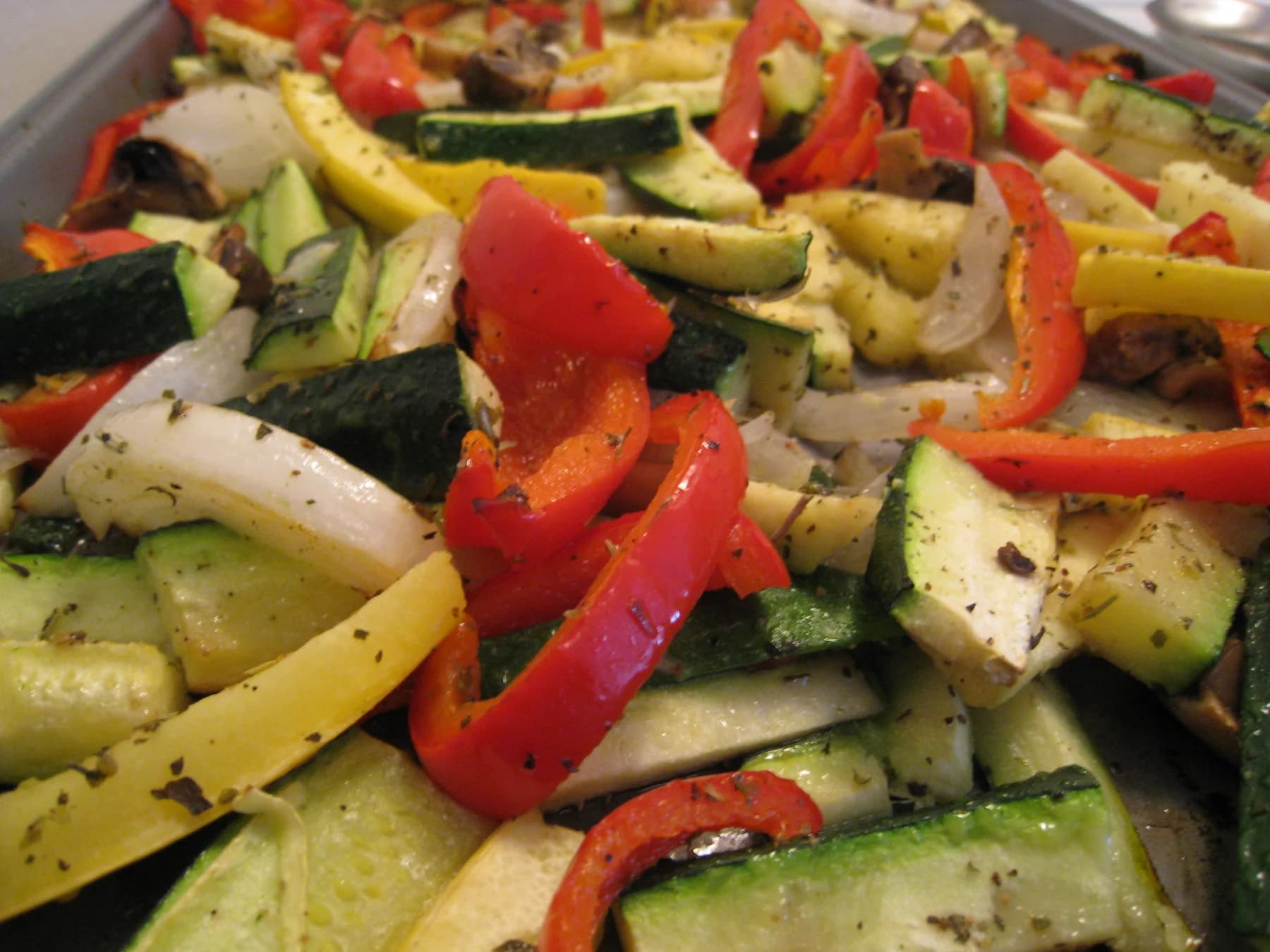 Roasted vegetables served from the oven